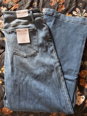 Flying Monkey Medium Blue High-Rise Wide Leg Jeans